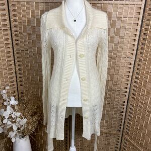 Lightweight Knit Cream Women's Sweater Cardigan